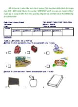 Đề thi học kỳ 1 môn Tiếng Anh Lớp 3 - Trường Tiểu học Canh Hiển